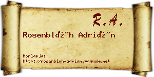 Rosenblüh Adrián névjegykártya